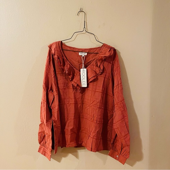 NWT Roolee Ruffle Neckline Blouse - Picture 1 of 8